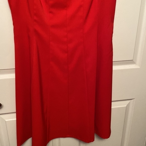 Y Ronni Nicole solid red zipper sleeveless stretch reg size a-line dress size 12 - Picture 2 of 4